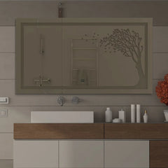 Autumn Tree Rectangle Led Wall Mirror