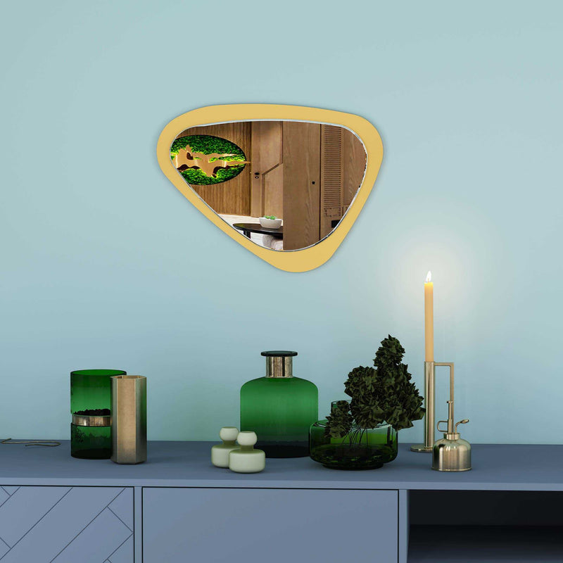 Aymish Asymmetrical Wall Wood Mirror