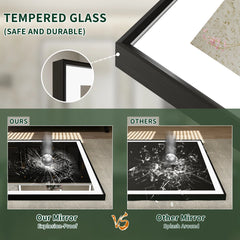 Bathroom Vanity Mirror With Black Aluminum Framed | 5 Years Warranty
