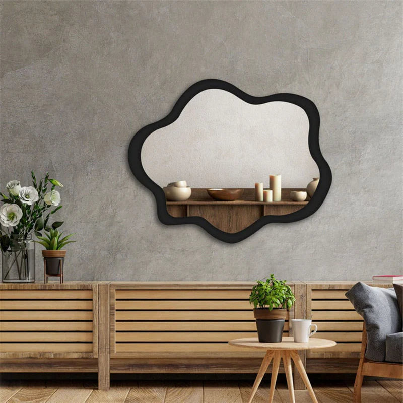 Cloud Black Wall Mirror Decor