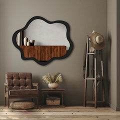 Cloud Black Wall Mirror Decor
