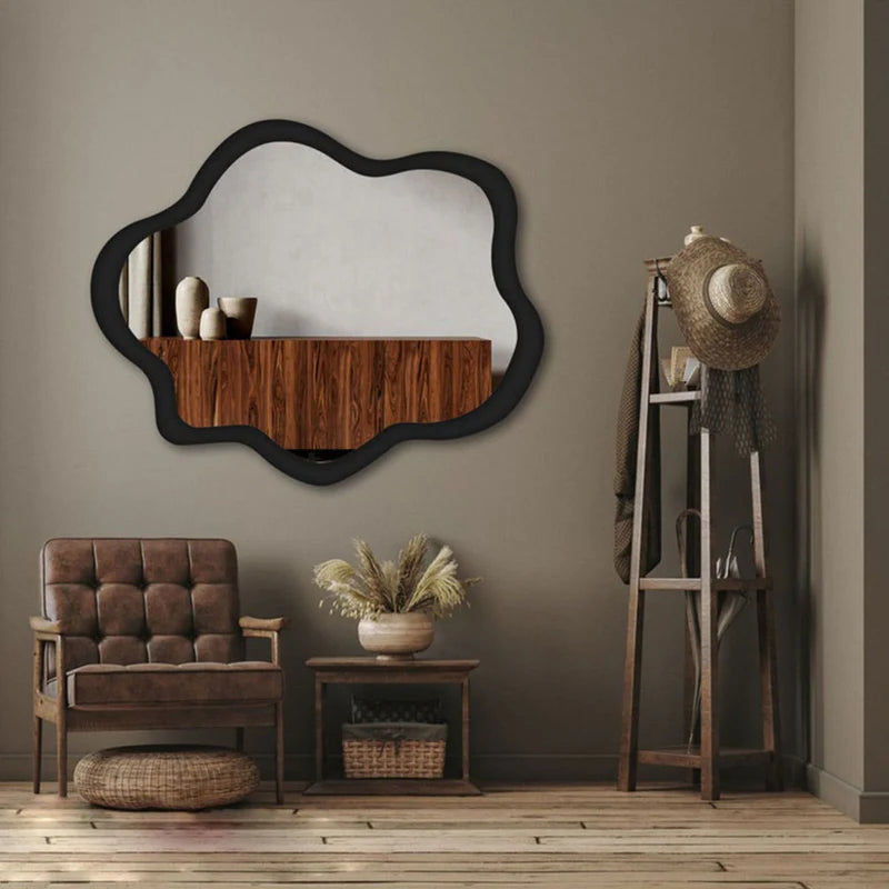 Cloud Black Wall Mirror Decor