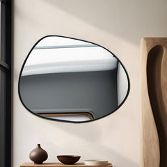 Decorative Framed Wall Mirror with Black Wooden Finish