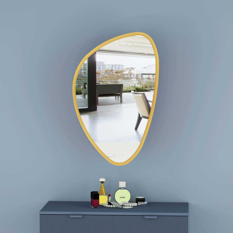 Faze Asymmetrical Wall Wood Mirror