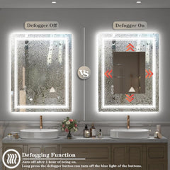 Fenry Rectangle Led Wall Mirror With Defogger
