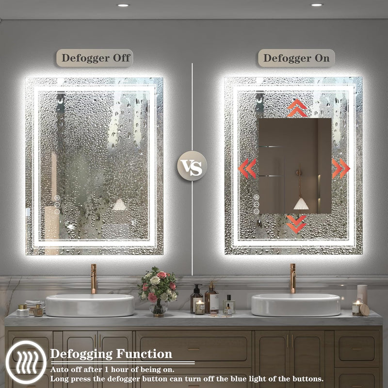 Fenry Rectangle Led Wall Mirror With Defogger