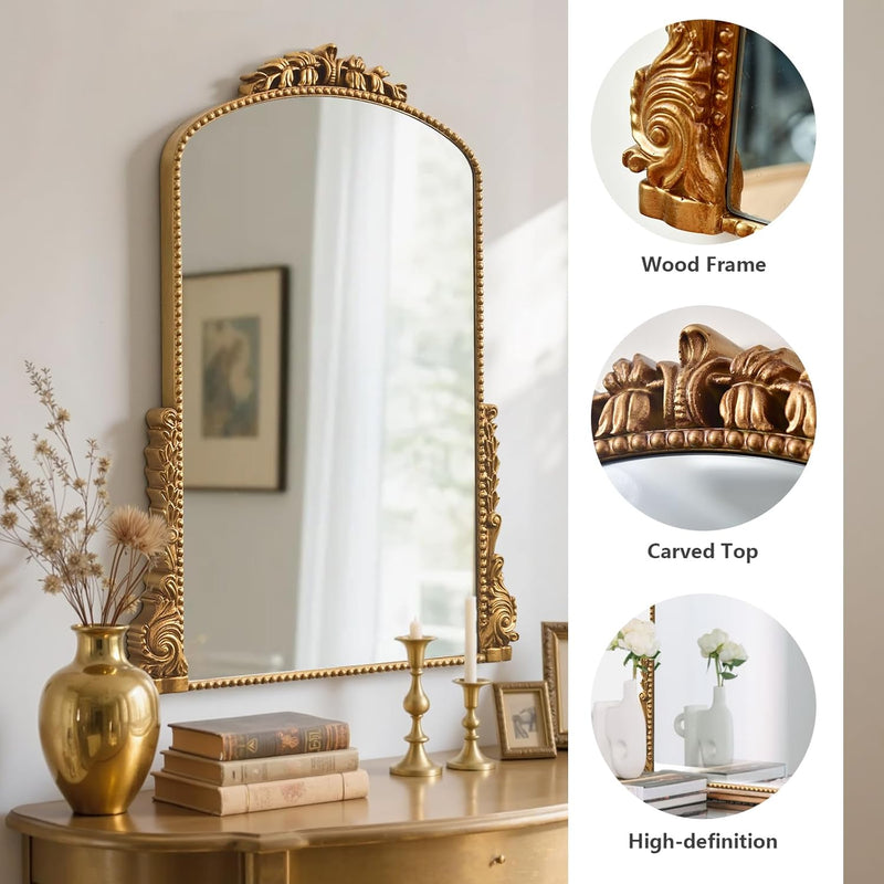 Fintex Gold Wall Arch Mirror