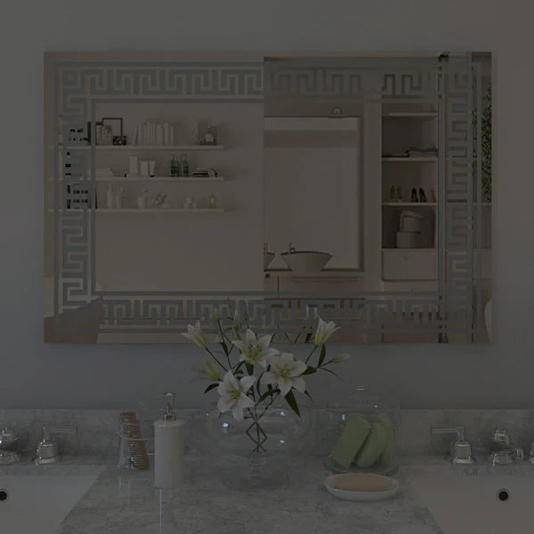 Greek Motif Led Bathroom Wall Mirror | 5 Years Warranty