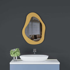 Lavender Faze Irregular Wall Wood Mirror