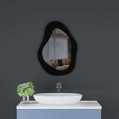 Lavender Faze Irregular Wall Wood Mirror