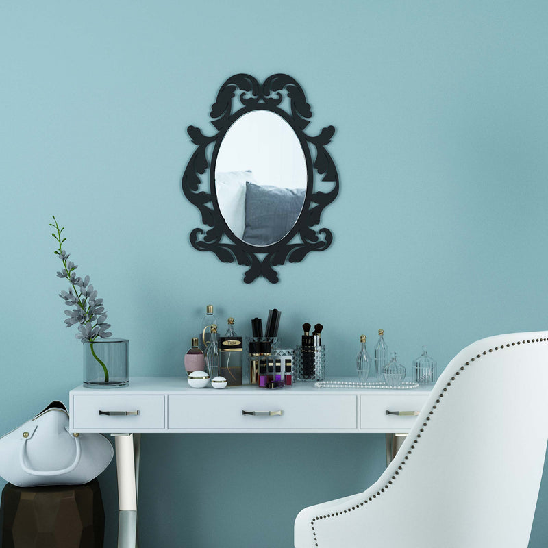 Luna Edge Oval Wall Wood Mirror