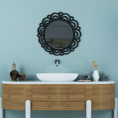 Marshal Round Wall Wood Mirror