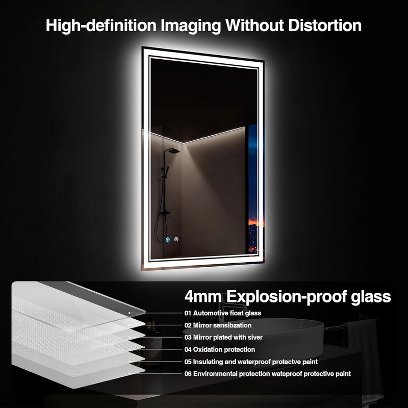 Minskie Rectangle Led Wall Mirror