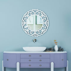Muffing Round Wall Wood Mirror