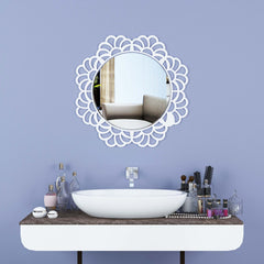 PureVista Round Wall Wood Mirror