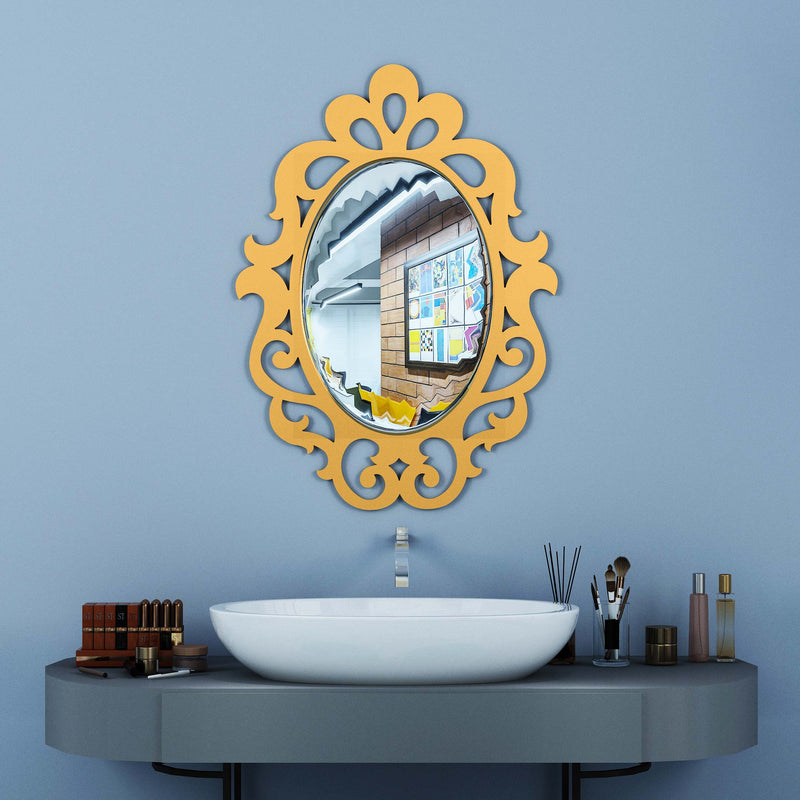 Serenity Oval Wall Wood Mirror