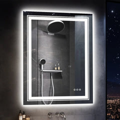 Stripted Bathroom Led  Wall Mirror With Defogger| 5 Years Warranty