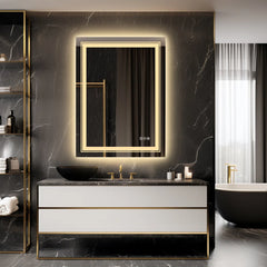 Stripted Bathroom Led  Wall Mirror With Defogger| 5 Years Warranty