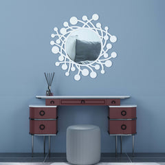 Wealth Round Wall Wood Mirror